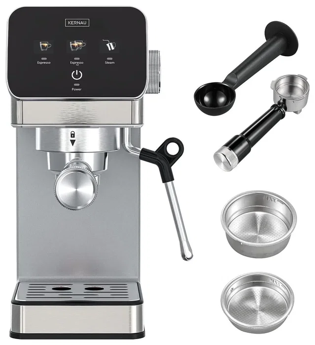 Kernau KCM 131 Cafetera espresso plateada 900W 15 bares