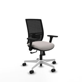 PIQUERAS Y CRESPO Silla de oficina Yunquera con mecanismo Sincro, Blanco y Negro