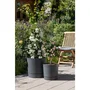 GARDEN ID Maceta redonda con depósito, Lino, Ø47 cm, 43 litros, H 46 cm, color Gris metalizado