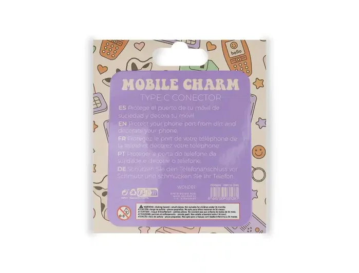 Wondee Colgante charm para móvil Funny Type-C Frog
