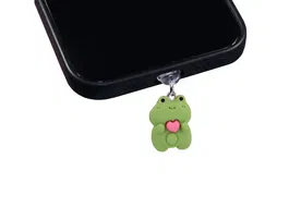 Wondee Protegector Charm Colgante para Móvil Funny Rana - Protector de Puerto Type-C, Evita Polvo, Accesorio Decorativo