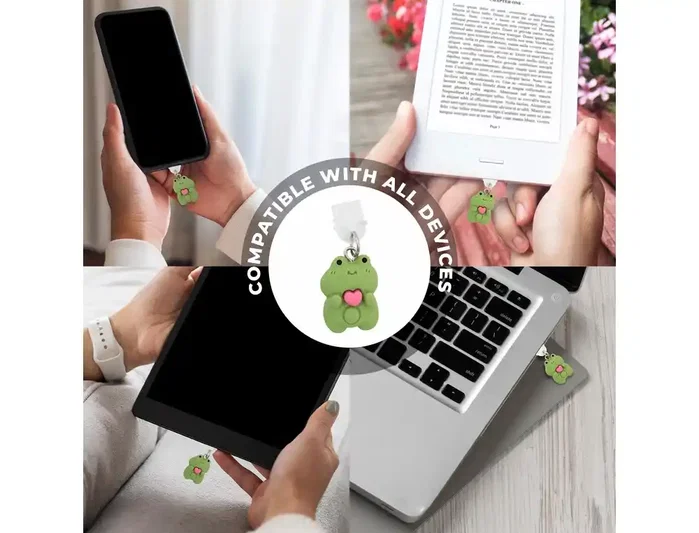 Wondee Colgante charm para móvil Funny Type-C Frog