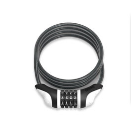 Onguard Candado de Cable de Acero con Cierre Numérico de 4 Combinaciones, 180 cm y 12 mm, Blanco