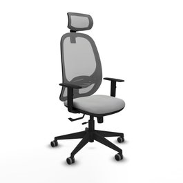 PIQUERAS Y CRESPO Silla de oficina Cilanco con mecanismo Sincro/Traslack, Gris claro y Gris