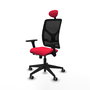 PIQUERAS Y CRESPO Silla de oficina Motilla con mecanismo Sincro/Traslack, Rojo y Negro