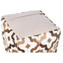 DKD Home Decor Puff de Piel y Poliéster con Diseño de Rombos Marrón