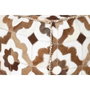 DKD Home Decor Puff de Piel y Poliéster con Diseño de Rombos Marrón