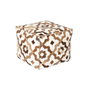 DKD Home Decor Puff de Piel y Poliéster con Diseño de Rombos Marrón