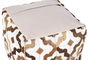DKD Home Decor Pouf Colonial Piel y Poliéster Marrón Blanco 45x45x40 cm