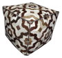 DKD Home Decor Pouf Colonial Piel y Poliéster Marrón Blanco 45x45x40 cm