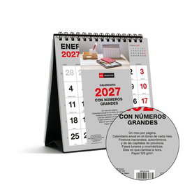 MIQUELRIUS Calendario de Sobremesa Basic Mensual 2027 Números Grandes 140x150