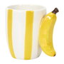 Home Deco Factory Dolce Vita Mug Taza Cerámica con Asa Forma Fruta (Naranja, Limón, Fresa, Plátano) 300 ml
