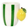 Home Deco Factory Dolce Vita Mug Taza Cerámica con Asa Forma Fruta (Naranja, Limón, Fresa, Plátano) 300 ml
