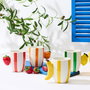 Home Deco Factory Dolce Vita Mug Taza Cerámica con Asa Forma Fruta (Naranja, Limón, Fresa, Plátano) 300 ml
