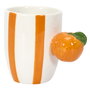 Home Deco Factory Dolce Vita Mug Taza Cerámica con Asa Forma Fruta (Naranja, Limón, Fresa, Plátano) 300 ml
