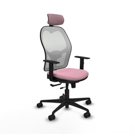 PIQUERAS Y CRESPO Silla de oficina Jorquera Rosa y Blanco