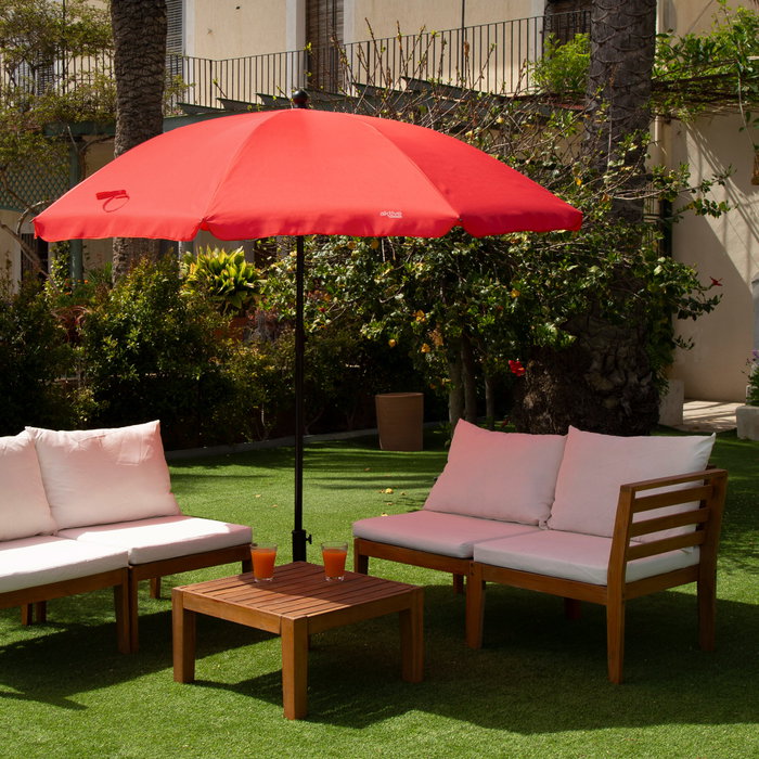 Aktive Beach Sombrilla de jardín 240 cm rojo con protección UV30
