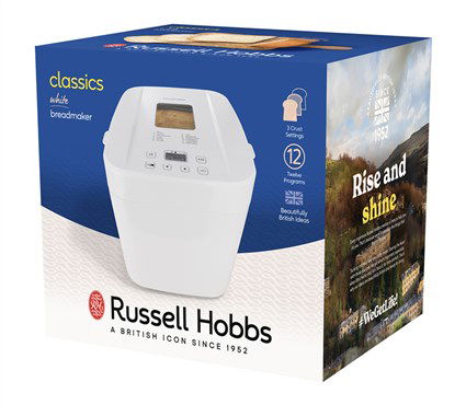 Russell Hobbs 27260-56 Panificadora Classics para Pan de 700gr y 1kg con 12 Programas, Temporizador y Control de Corteza Ajustable