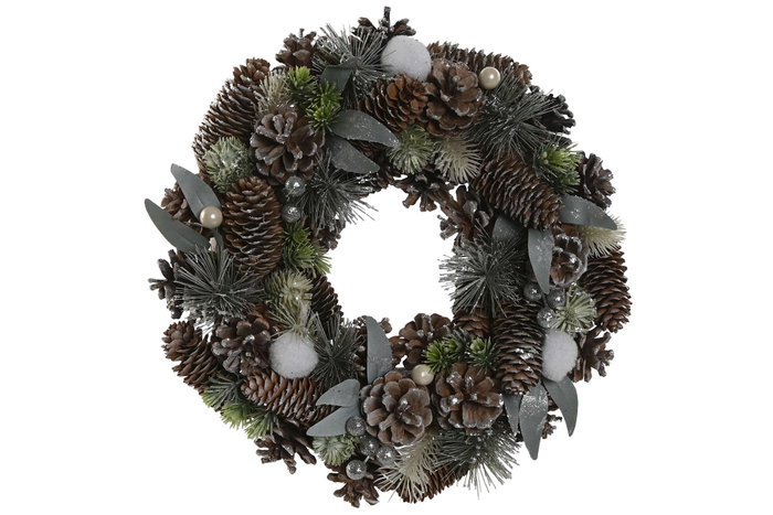 DKD Home Decor Corona Navidad Alpina Verde Natural Piña Porexpan 34 x 8.5 x 34 cm (2 Unidades) DKD Home Decor Corona Navidad Alpina Verde Natural Piña Porexpan 34 x 8.5 x 34 cm (2 Unidades)