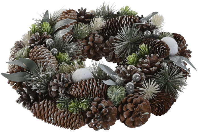 DKD Home Decor Corona Navidad Alpina Verde Natural Piña Porexpan 34 x 8.5 x 34 cm (2 Unidades) DKD Home Decor Corona Navidad Alpina Verde Natural Piña Porexpan 34 x 8.5 x 34 cm (2 Unidades)