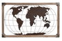 DKD Home Decor Decoración de Pared Metal Pino Mapamundi 75x6x46 cm