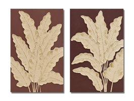 DKD Home Decor Cuadro Lienzo MDF 60x3x90 Hojas Palmera Surtido de 2