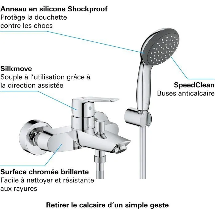 Grohe Start Grifo Mezclador Monomando para Bañera y Ducha Cromado