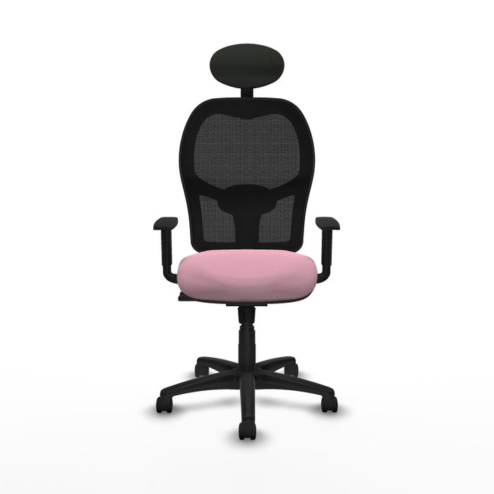 PIQUERAS Y CRESPO Silla de oficina Alocén Rosa y Negro con Mecanismo Sincro