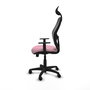 PIQUERAS Y CRESPO Silla de oficina Alocén Rosa y Negro con Mecanismo Sincro