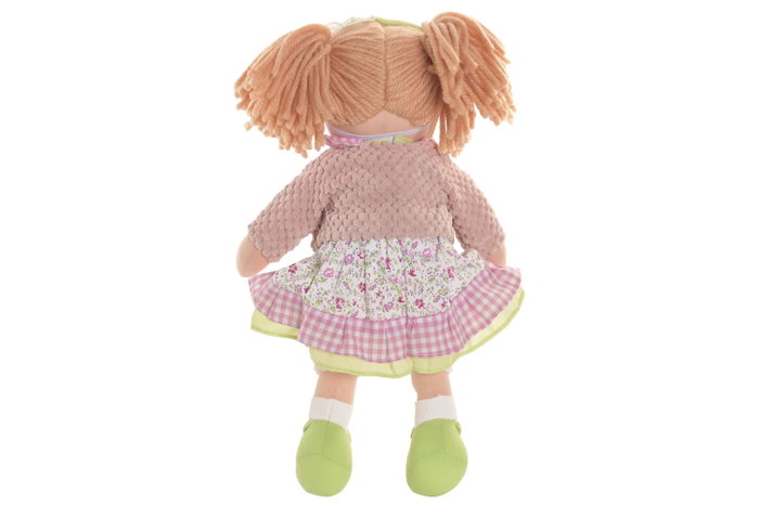 DKD Home Decor Muñeca Kids Rosa Verde 15 x 35 x 24 cm