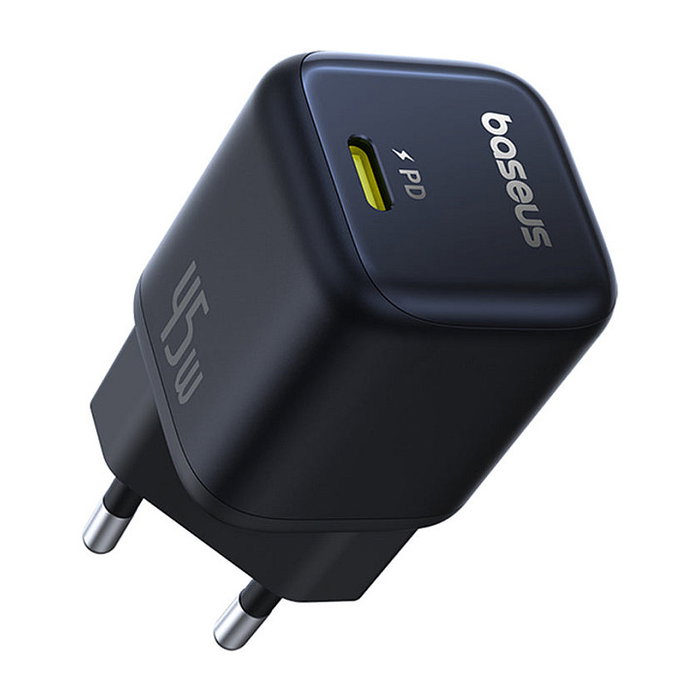 Baseus PicoGo GaN Cargador Rápido 45W USB-C PD EU Negro - Modelo PicoGo