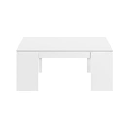 Forés/Arkit Mesa Centro Elevable con Almacenamiento Oculto, Blanco Brillante, 100x50x43 cm (Cerrada)