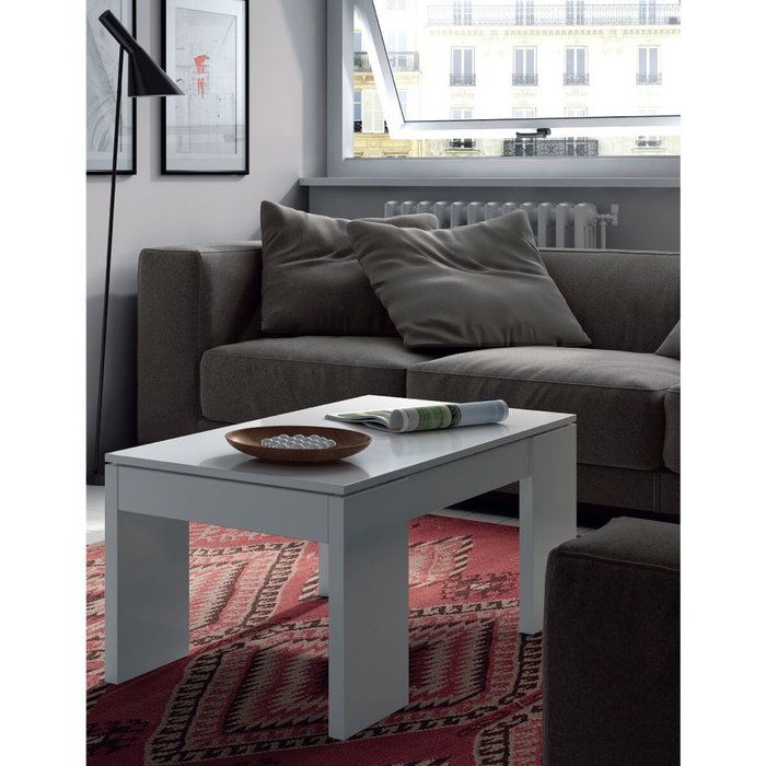 Forés/Arkit Mesa centro elevable, blanco brillo