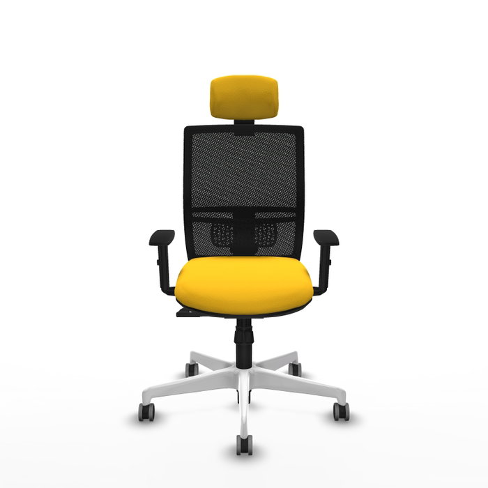PIQUERAS Y CRESPO Silla de oficina Yunquera con mecanismo Sincro, Amarillo y Negro