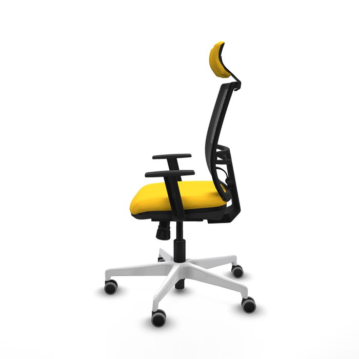PIQUERAS Y CRESPO Silla de oficina Yunquera con mecanismo Sincro, Amarillo y Negro
