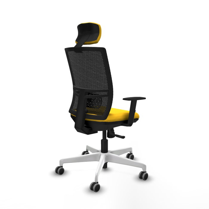 PIQUERAS Y CRESPO Silla de oficina Yunquera con mecanismo Sincro, Amarillo y Negro