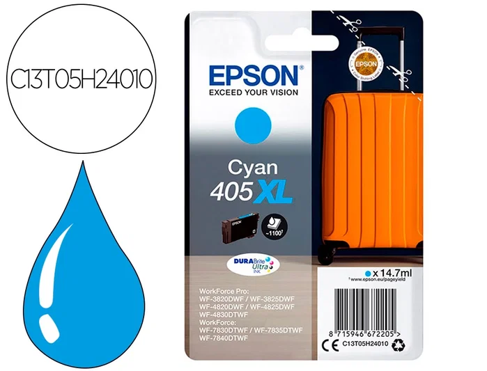 Epson 405XL Cyan DURABrite Ultra Ink Cartridge Epson 405XL Cyan DURABrite Ultra Ink Cartridge