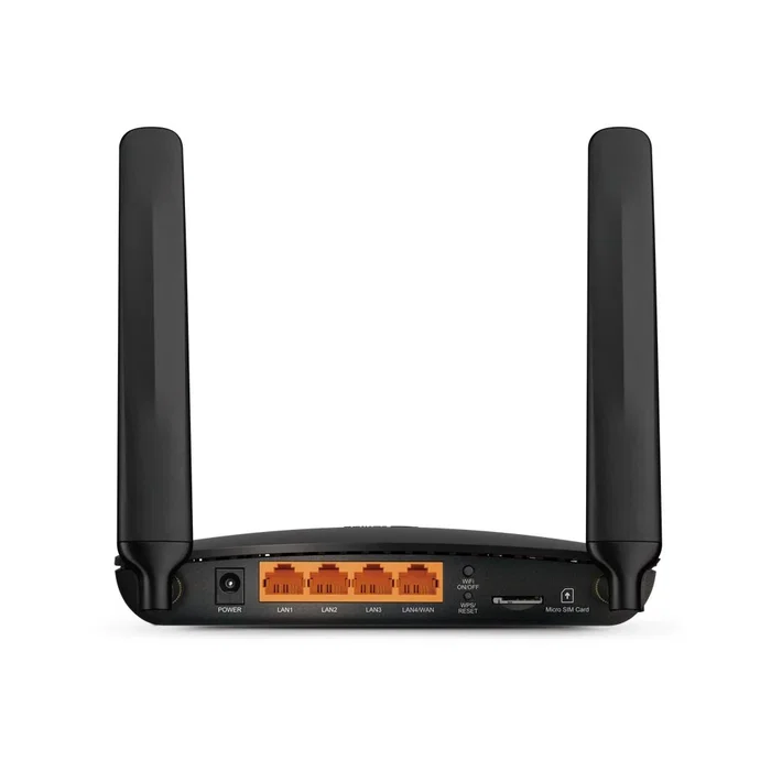 TP-Link Archer MR200 Router 4G LTE AC750 Dual Band (2.4GHz/5GHz) Wi-Fi 5, 4 Puertos Ethernet LAN, Negro