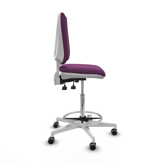 PIQUERAS Y CRESPO Taburete Elche blanco AS similpiel morado