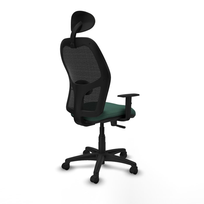 PIQUERAS Y CRESPO Silla de oficina Alocén, Mecanismo Sincro, Verde botella/Negro