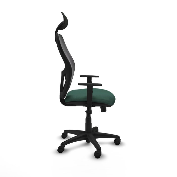 PIQUERAS Y CRESPO Silla de oficina Alocén, Mecanismo Sincro, Verde botella/Negro