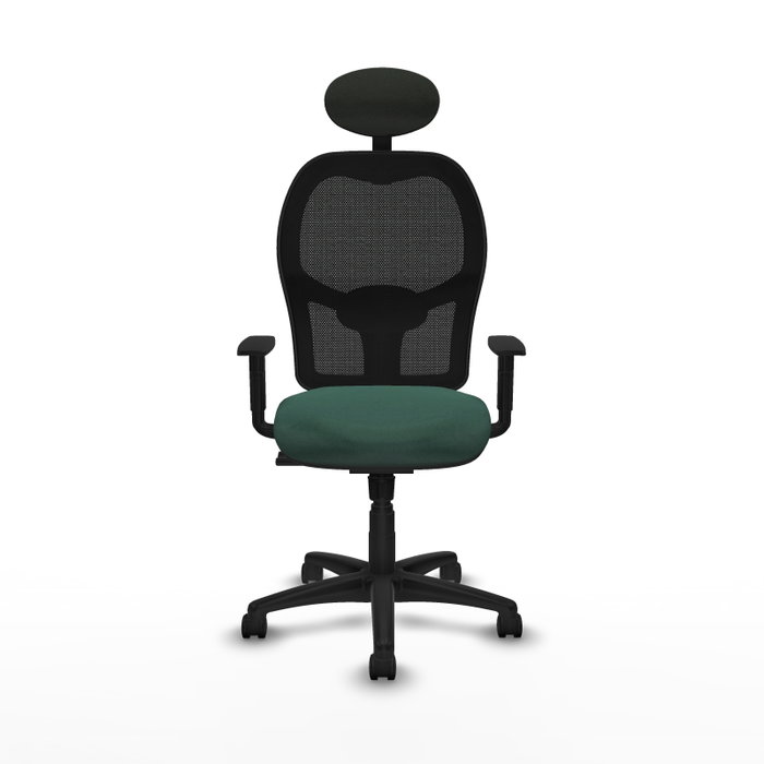 PIQUERAS Y CRESPO Silla de oficina Alocén, Mecanismo Sincro, Verde botella/Negro