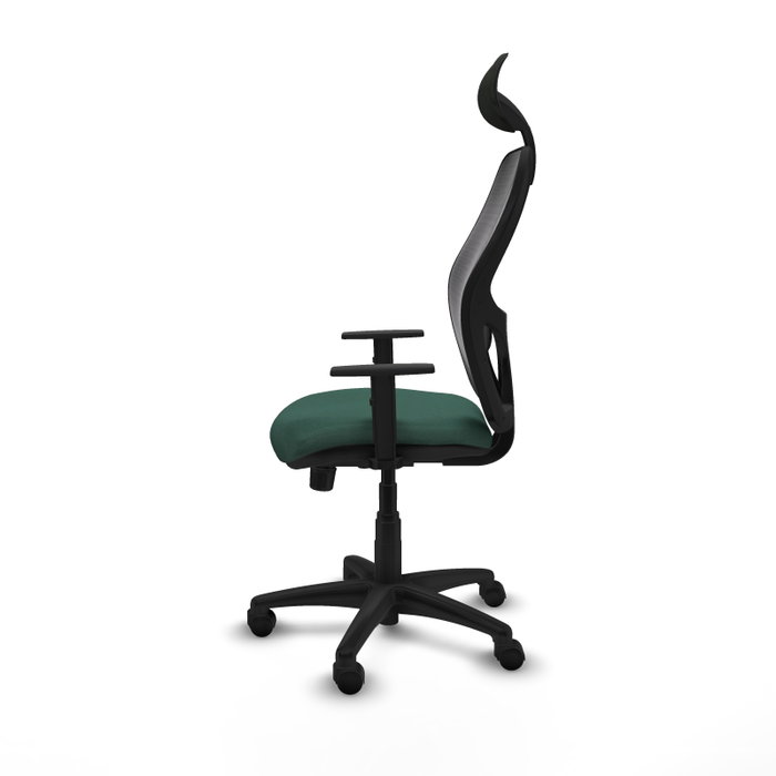 PIQUERAS Y CRESPO Silla de oficina Alocén, Mecanismo Sincro, Verde botella/Negro