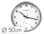 Q-connect Reloj de Pared Redondo Oficina Plástico 50 cm Marco Cromado