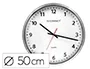Q-connect Reloj de Pared Redondo Oficina Plástico 50 cm Marco Cromado