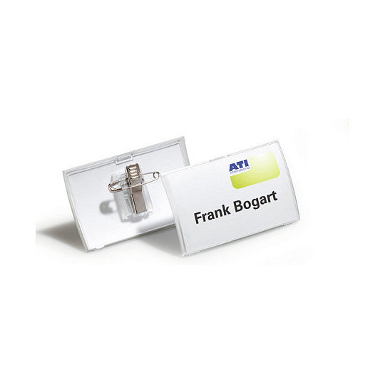 Durable 8211-19 Placas de Identificación Click Fold con Clip, 40x75mm, 25 Unidades
