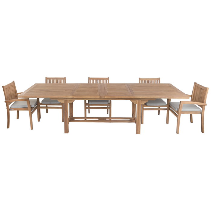 DKD Home Decor Mesa Comedor Set 9 Teca Extensible