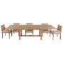 DKD Home Decor Mesa Comedor Set 9 Teca Extensible