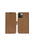Dbramante1928 CO61GT001670 Funda Cartera de Cuero Bronceado para Apple iPhone 12 / 12 Pro (6.1") - Con Soporte, Protección RFID y Carga Inalámbrica