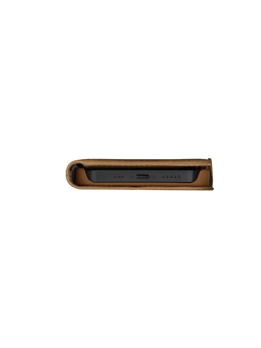 Dbramante1928 CO61GT001670 Funda Cartera de Cuero Bronceado para Apple iPhone 12 / 12 Pro (6.1") - Con Soporte, Protección RFID y Carga Inalámbrica